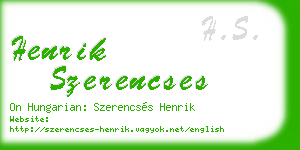 henrik szerencses business card